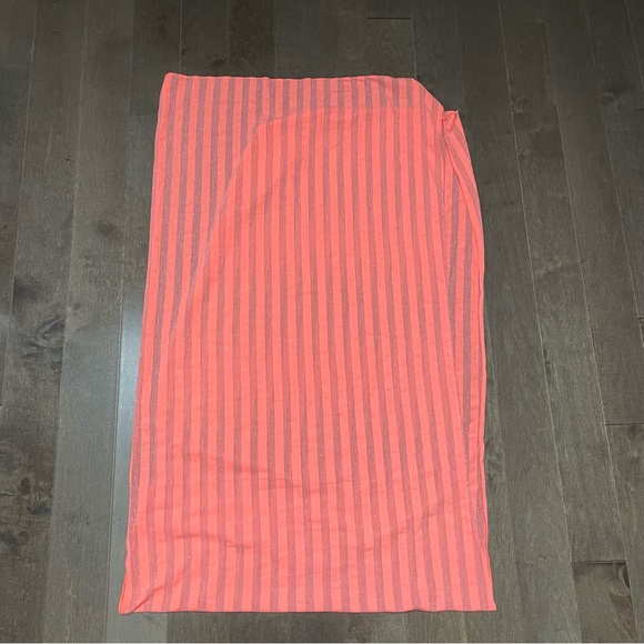 Neon Coral Sparkly Stripe Scarf - Picture 3 of 3